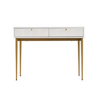 KONSOLENTISCH Cremeweiß und Golden 100/76,5/45 cm - Beige, Holzwerkstoff/Metall (100/76.5/45cm) - Urban Meuble