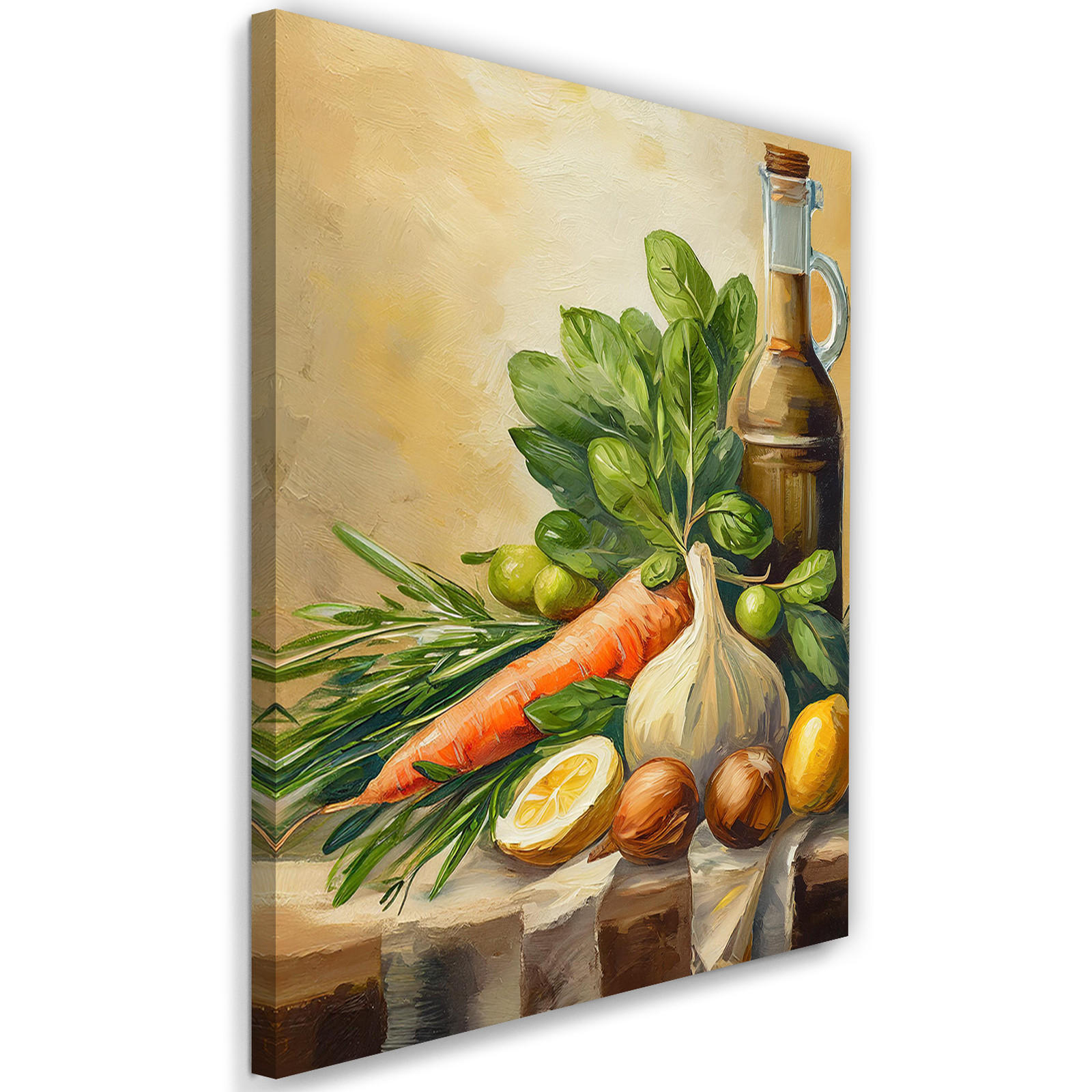 WANDBILD obst gemüse lebensmittel - Beige, Textil (40/60cm) - Feeby