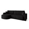 ECKSOFA Bisk mit Schlaffunktion Schwarz Cordstoff - Schwarz, Textil (275/170cm) - Bromarkt