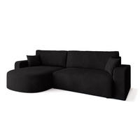 ECKSOFA Bisk mit Schlaffunktion Schwarz Cordstoff - Schwarz, Textil (275/170cm) - Bromarkt