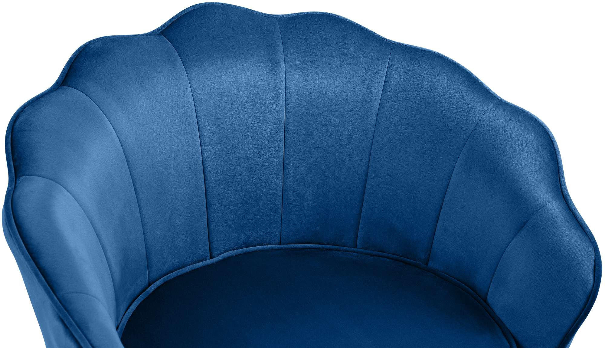 ARMLEHNENSTUHL Samt blau - Blau/Goldfarben, Textil/Metall (74/76/60cm) - CLP