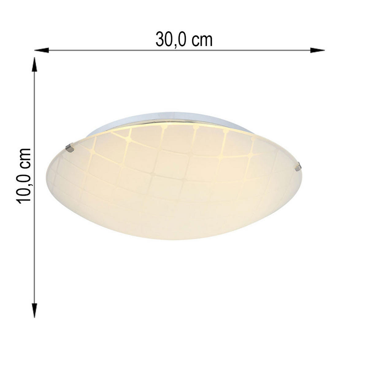LED DECKENLEUCHTE Metall Weiß gemustert 2er Set - Weiß, Glas (30/30/10cm) - Globo Lighting
