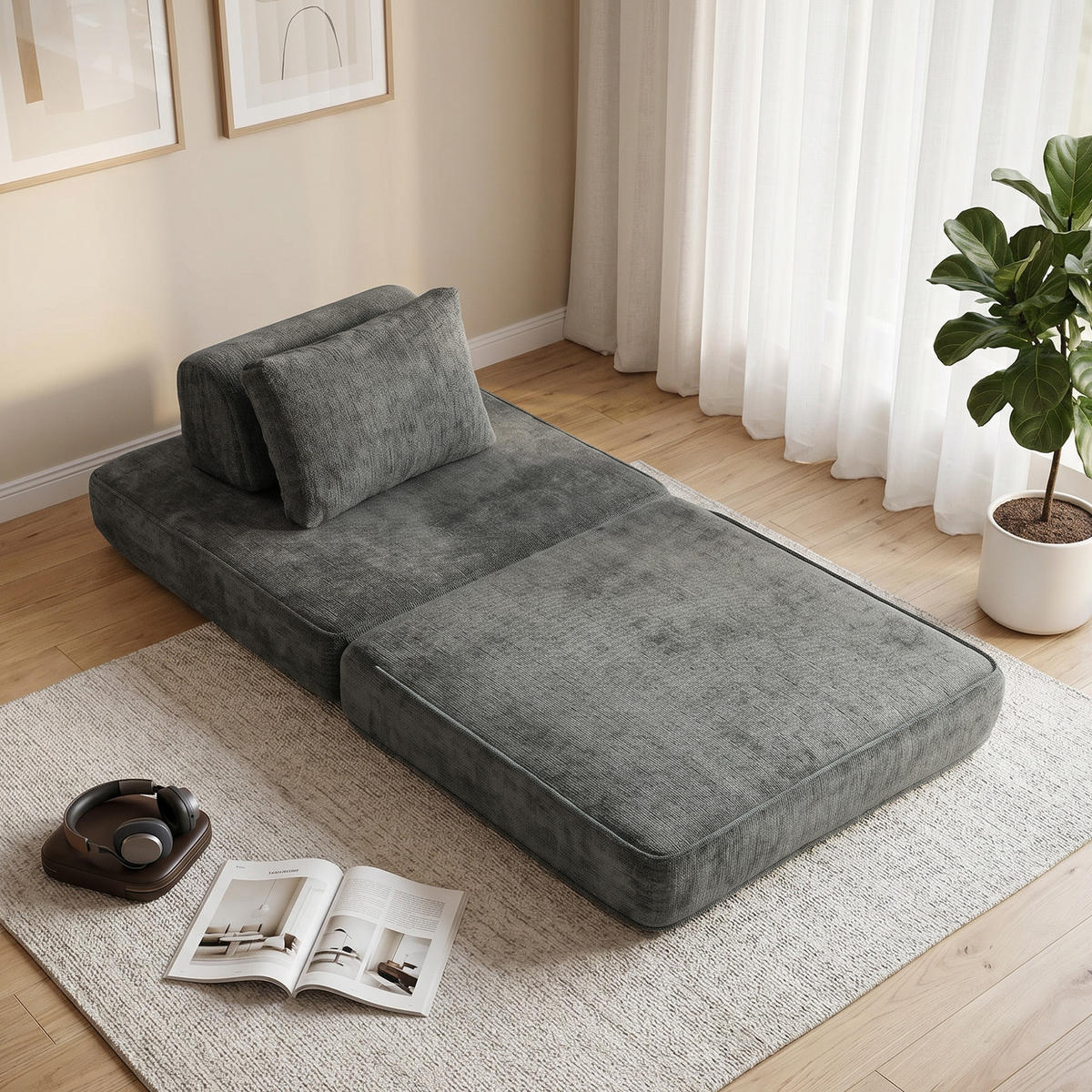 SOFA Grau 97.0/97.0/70.0cm - Grau, Textil (97/70/97cm)