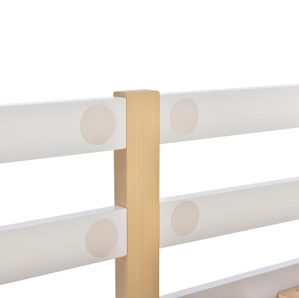 ETAGENBETT aus Holz 90x200 cm in Weiß mit Treppe & Stauraum - Weiß, Holz (90/200cm) - Modfu