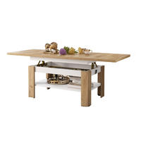 COUCHTISCH rechteckig Eiche Gold - Weiß ausziehbar höhenverstellbar - Eichefarben/Weiß, Holzwerkstoff (65/130/58cm) - designimpex