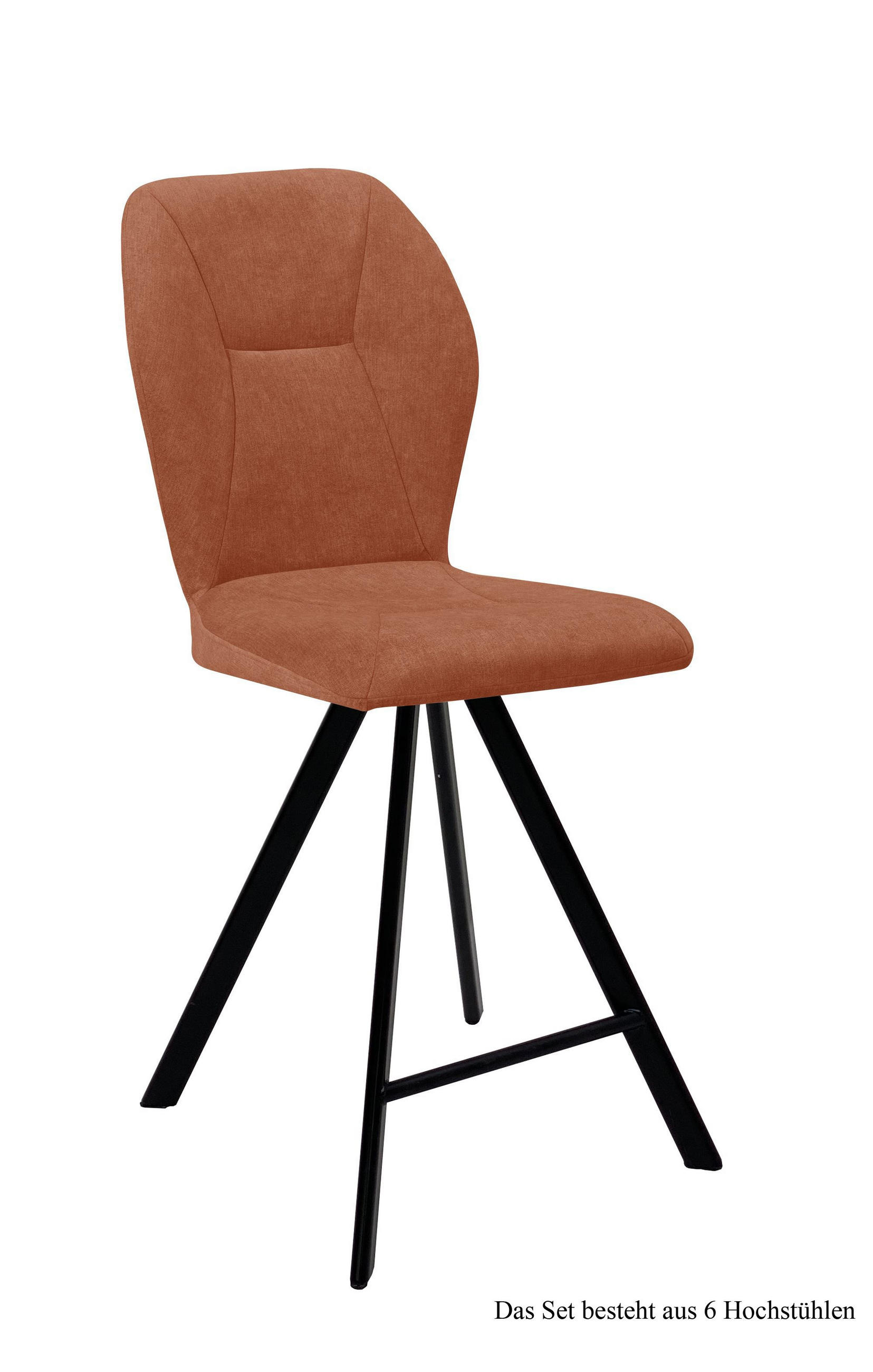 THEKENSTUHL drehbar (6er-Set) Diantha 51x109x60 Schwarz/Cognac - Cognac/Schwarz, Kunststoff (60/109/51cm) - 58aufmkessel