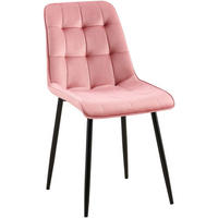 STUHL Samt pink - Pink/Schwarz, Textil/Metall (47/89/61cm) - CLP