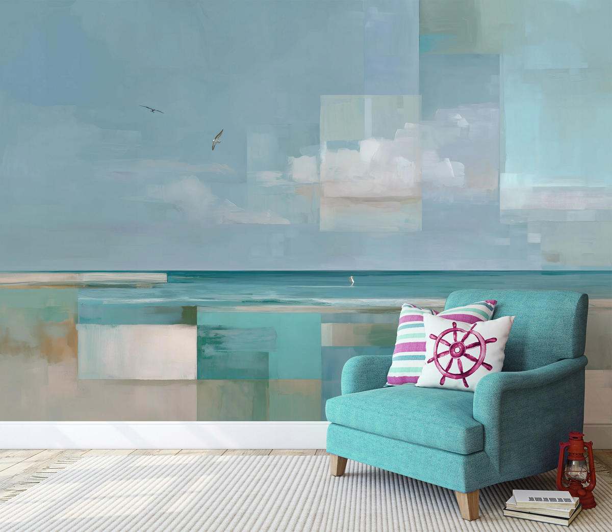 FOTOTAPETE Strand Meer Blau 400x280 cm - Multicolor, Papier (400/280cm) - Wallarena