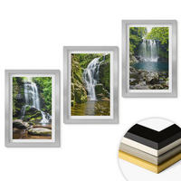 WANDBILDER 3er Set - 20x30 cm Silberner Rahmen - Wasserfälle, grüne Umgebung - Silberfarben, Kunststoff (20/30cm) - ArtPrintCave
