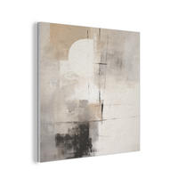 AKUSTIKPANEEL Abstrakt - Kunst - Grau 90x90 cm - Hellgrau, Textil (90/0.9/90cm) - MuchoWow