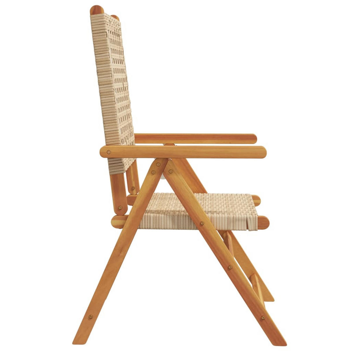GARTENSTÜHLE 2er Set Beige Massivholz Akazie Und Poly Rattan - Beige, Holz (57/109/70cm) - vidaXL
