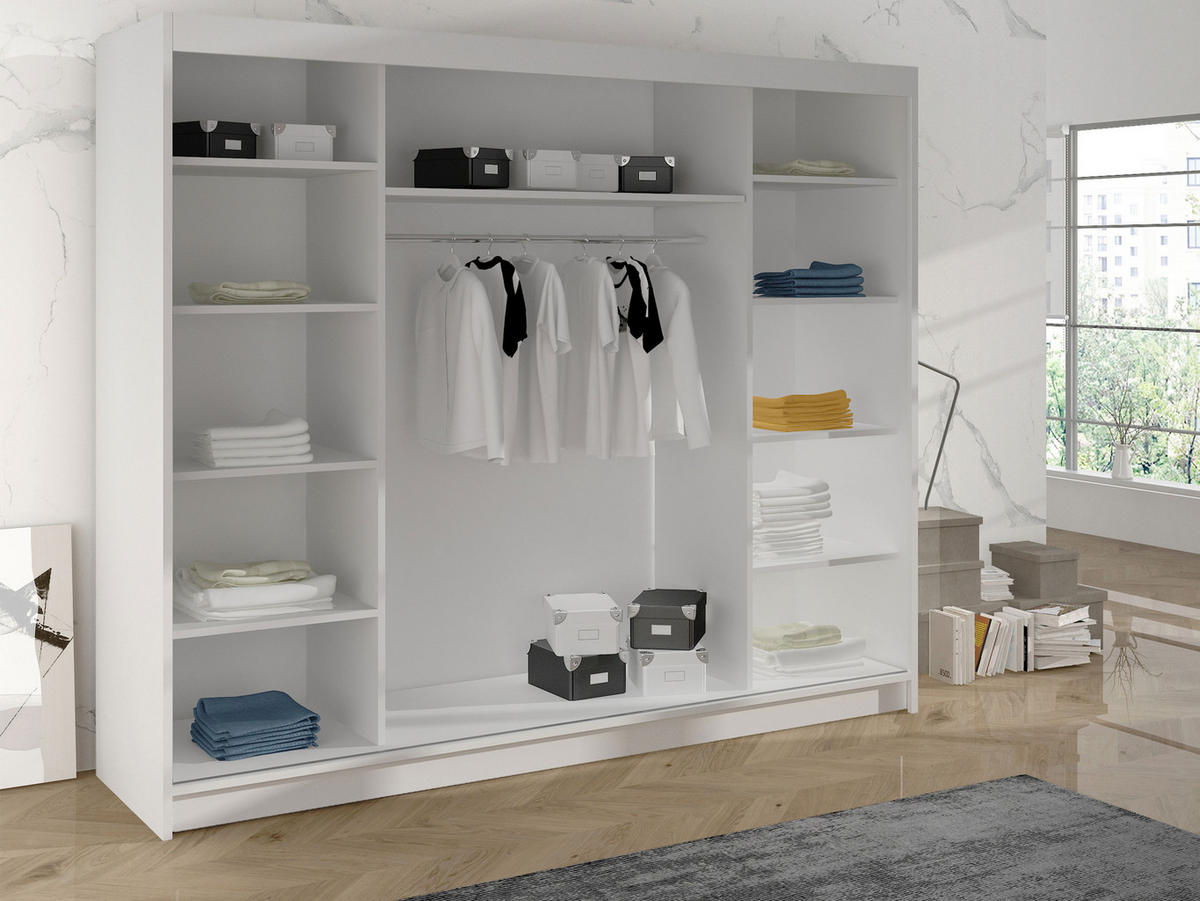 SCHWEBETÜRENSCHRANK Derby I - Multicolor, Holzwerkstoff/Metall (200/215/58cm) - MIRJAN24