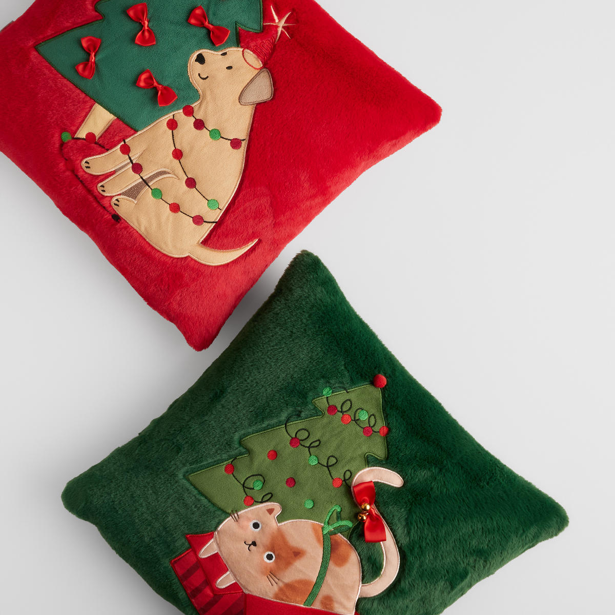 KISSENBEZUG Catpack, 45x45cm, Grün, Weihnachten Kissenhülle, Weihnachtsdeko, Christmas, Weihnachtsmotiv Sofakissen Dekokissenbezuge - Grün, Kunststoff (45/45cm) - home&you