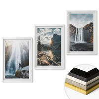 WANDBILDER 3er-Set - 40x60 cm Weißer Rahmen - Wasserfälle, Berge, Landschaften, Natur - Weiß, Kunststoff (40/60cm) - ArtPrintCave