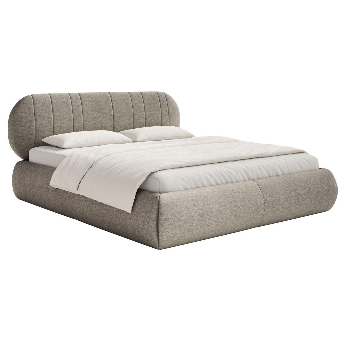 POLSTERBETT Asmelio Greige 140x200 cm - Taupe, Holz/Textil (140/200cm) - Selsey
