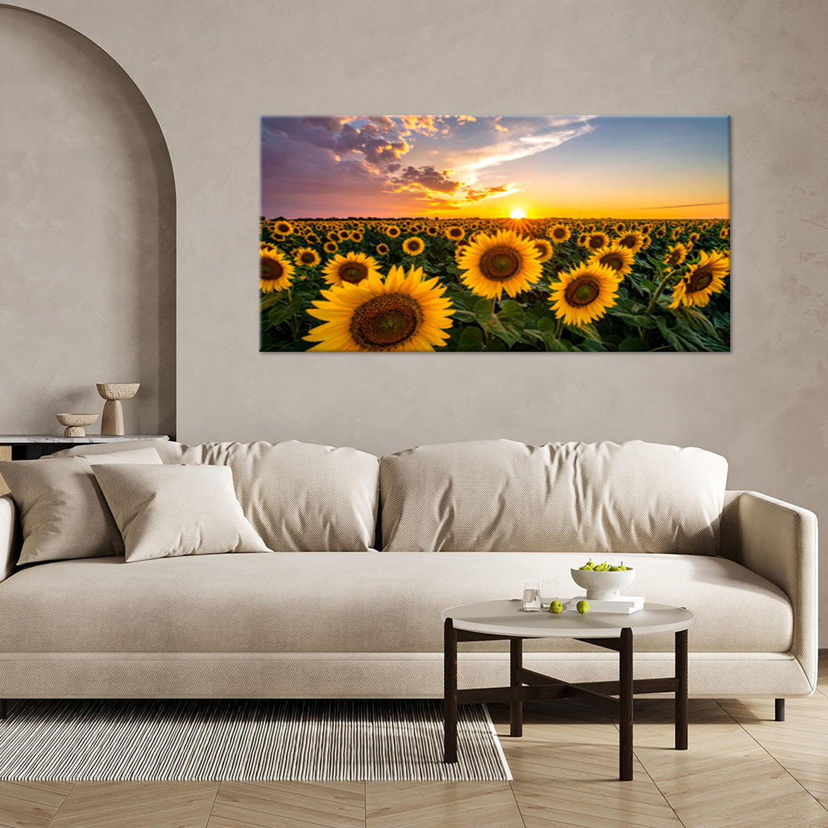 LEINWANDBILD Landschaften 120x60cm - Gelb, Textil (120/60cm) - Feeby