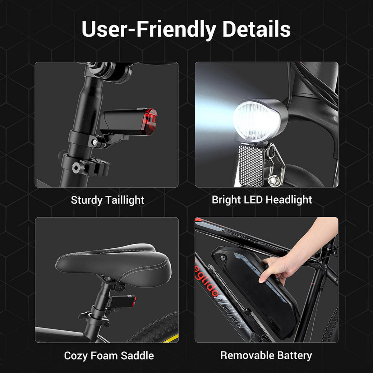 E-BIKE Eleglide Mopride 2 – langlebig, kraftvoll, komfortabel mit 150 km Reichweite - Graphitfarben, Metall (75cm)