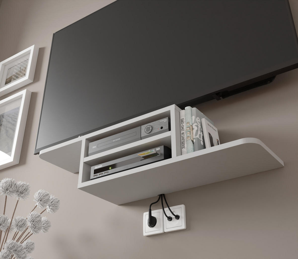 TV LOWBOARD Weiß 90/20/22 - Weiß, Holzwerkstoff (90/20/22cm) - RAUMHIRSCH FURNITURE