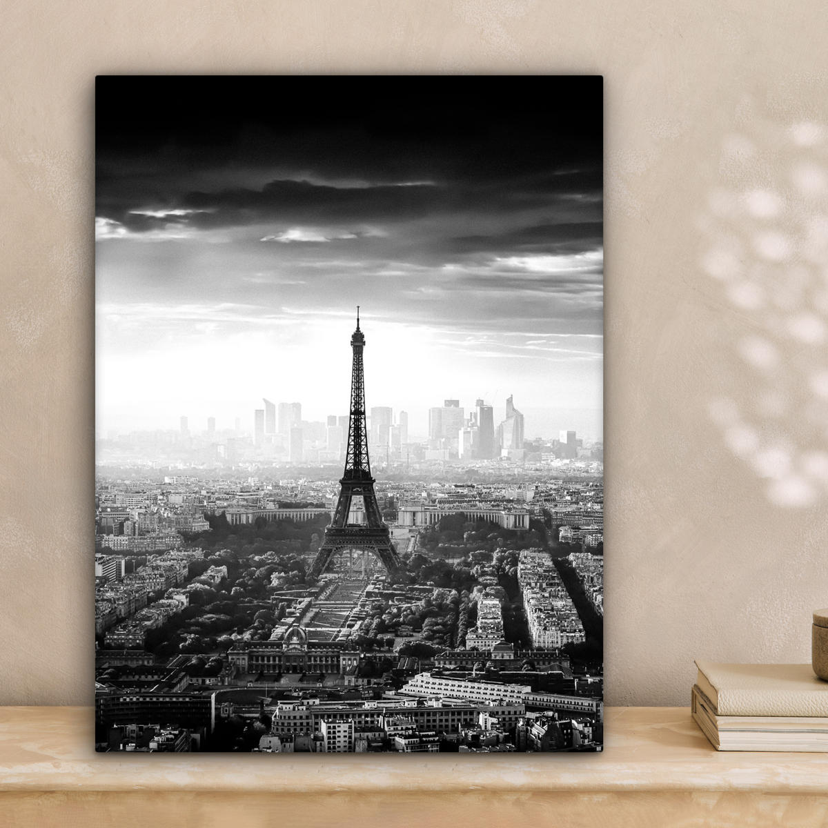 LEINWANDBILD Paris - Skyline - Eiffelturm - Stadt - Wolken Room Decor 30x40 cm - Dunkelgrau, Textil (30/40cm) - MuchoWow