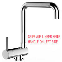 VORFENSTER-KÜCHENARMATUR, Umklappbar 6 CM, Verchromt, 360° schwenkbar, LINKER HEBEL - Chromfarben, Metall (19.5/31.3/19.5cm) - VIZIO