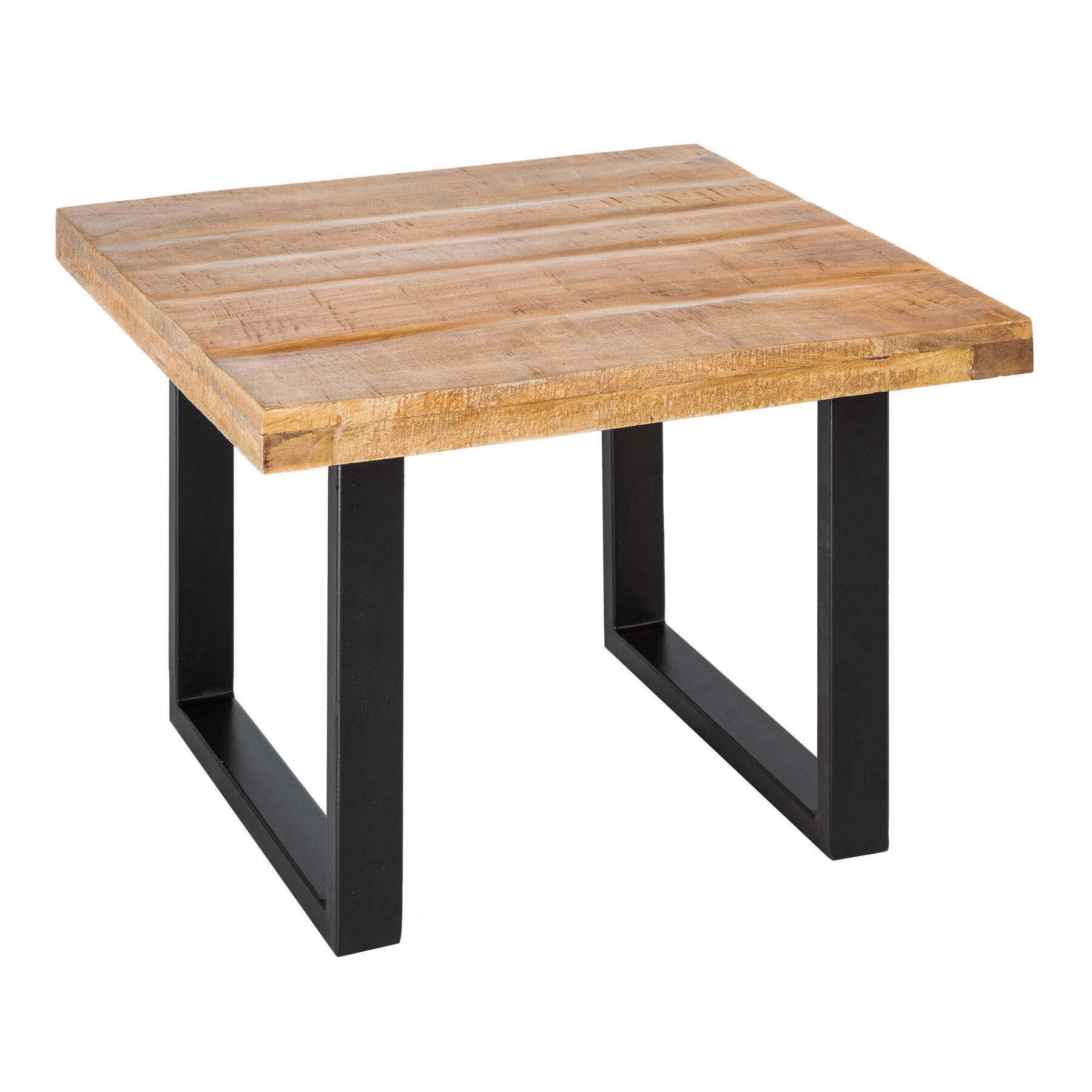 COUCHTISCH IRON CRAFT Mango rechteckig Natur|Schwarz 60cm - Goldfarben/Schwarz, Holz/Metall (60/60/45cm) - riess-ambiente