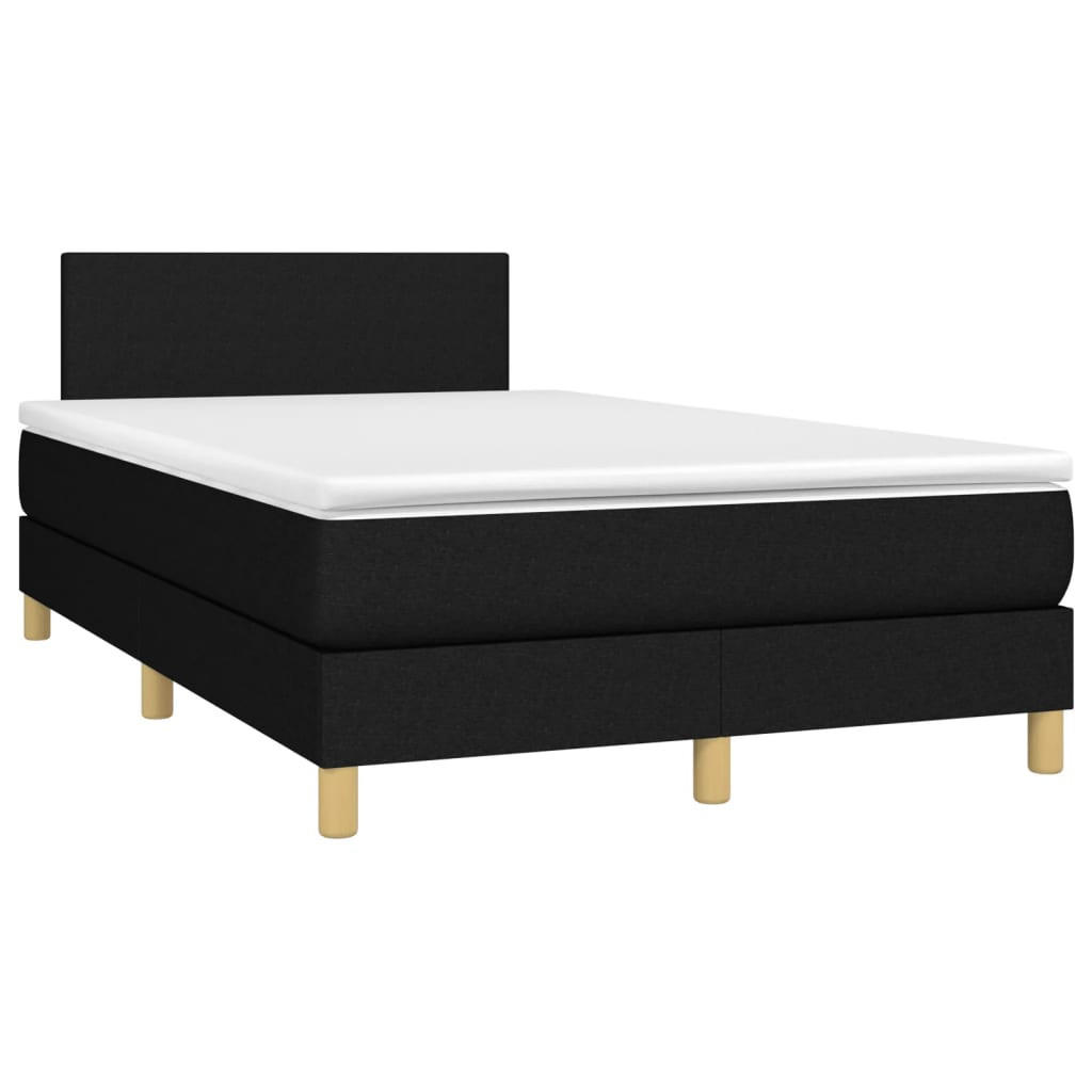 BOXSPRINGBETT Mit Matratze Schwarz 120/190 Cm Stoff - Weiß, Textil (120/190cm) - vidaXL