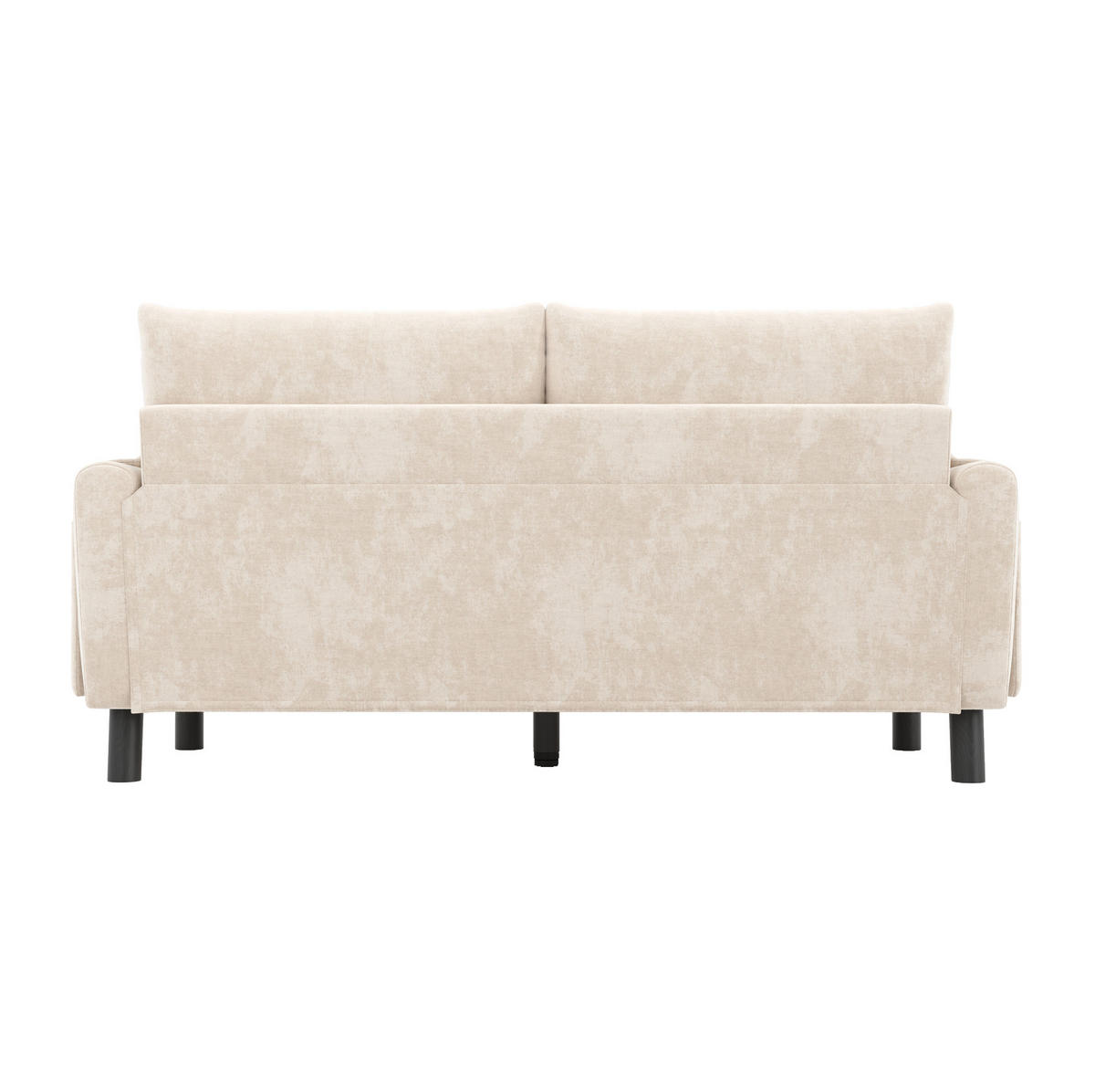 2-SITZER Sofa Chenille mit Seitentaschen und 2 Kissen 158/80/88,5 cm Beige - Beige, Textil (80/88.5/158cm) - Redom