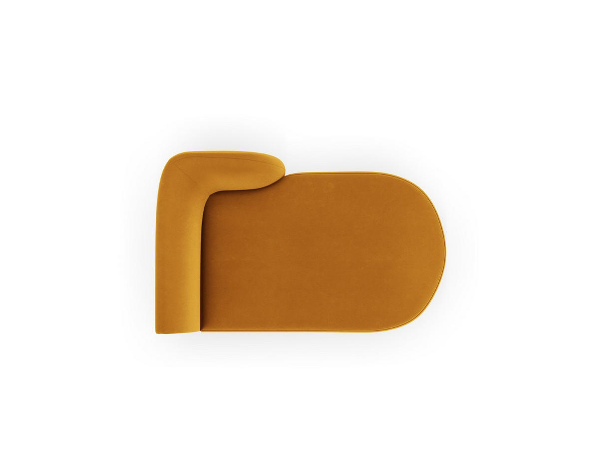 CHAISELONGUE rechts Miley aus Samt gelb - Gelb, Textil (90/70/156cm) - Micadoni
