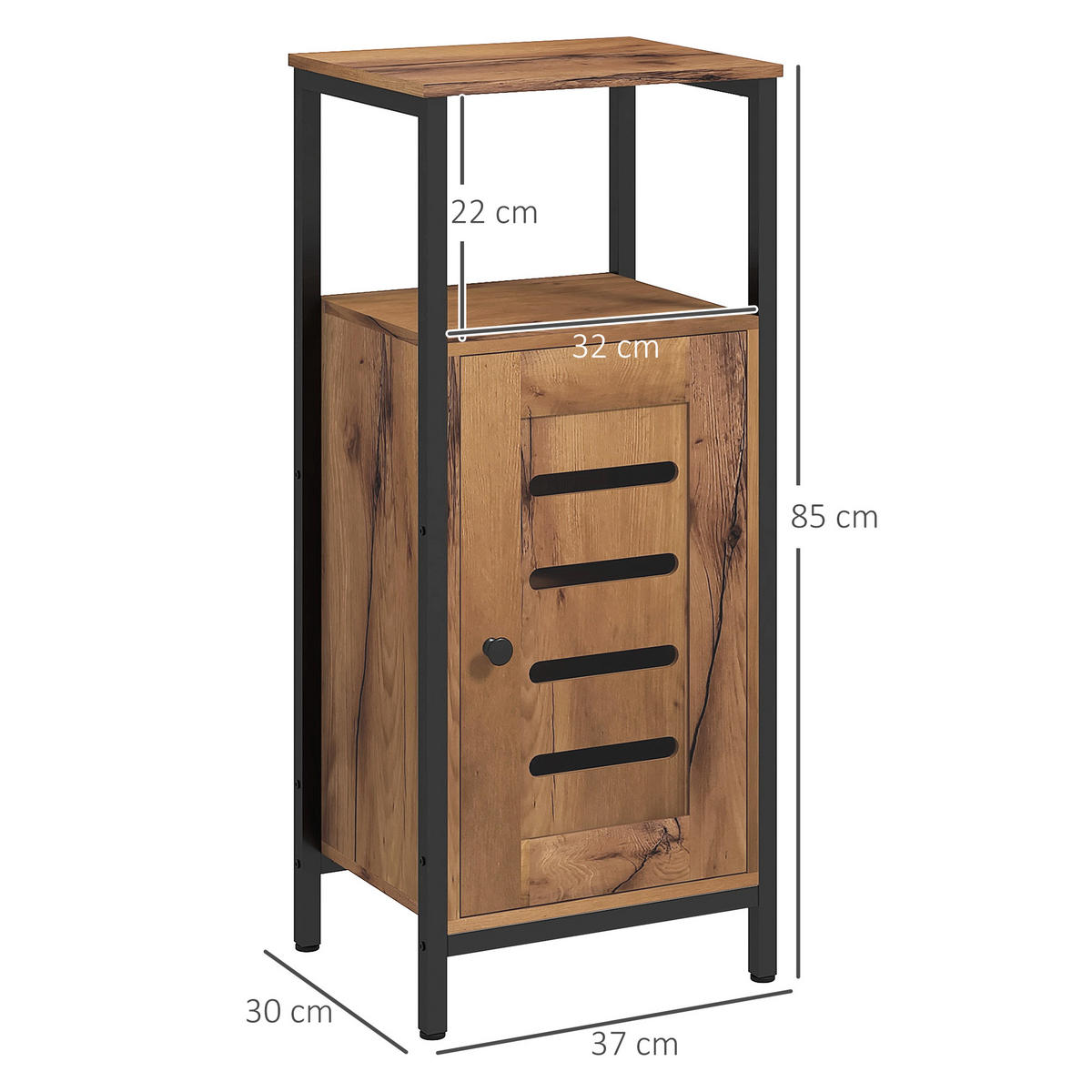 BADREGAL DE-12381 37/30/85 cm Rostbraun / Schwarz - Braun, Holzwerkstoff (30/85/37cm) - ComfortXL