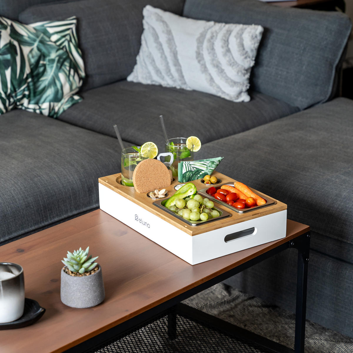 COUCHBAR 40141 - Weiß, Naturmaterialen (26/8/40cm) - eluno