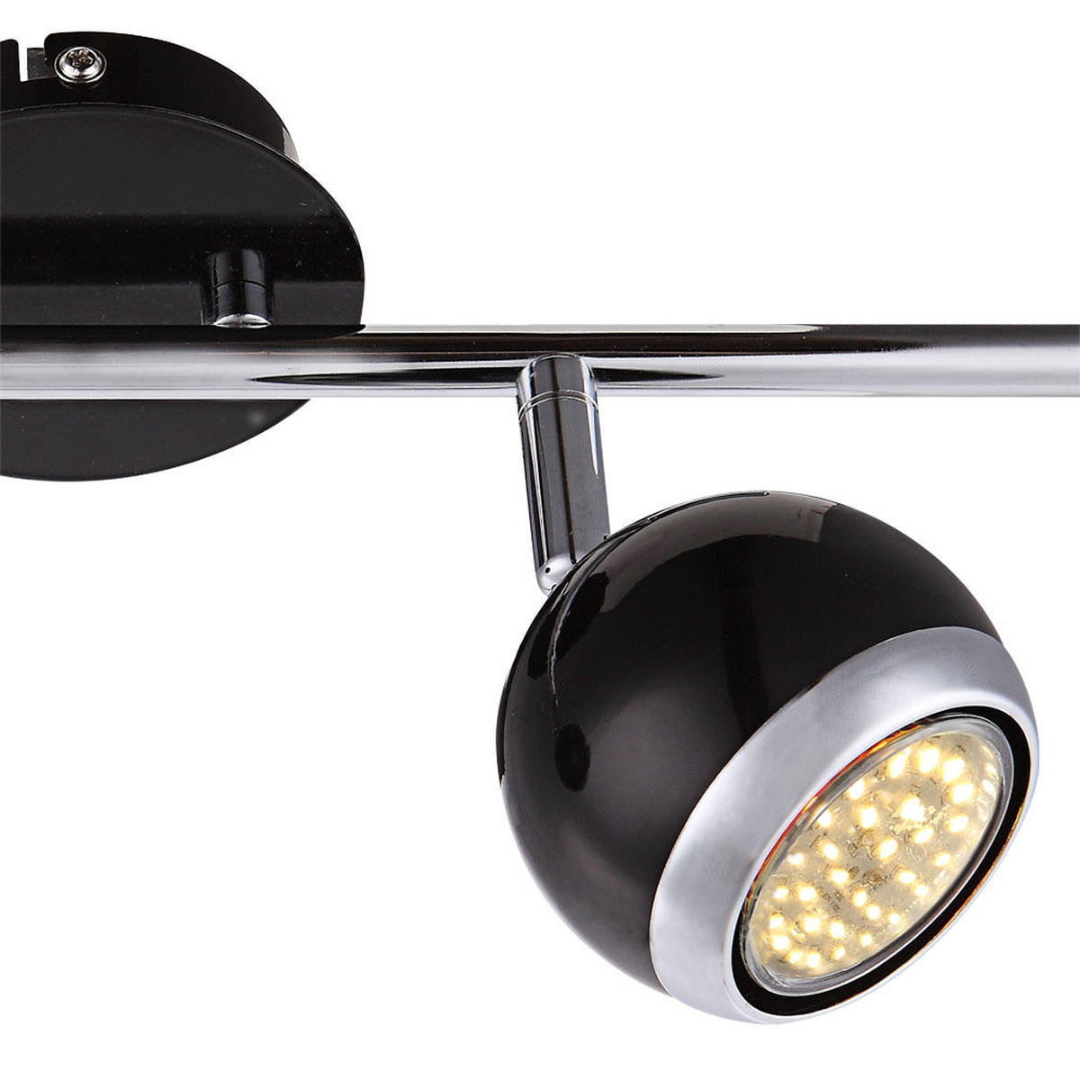 DECKENLEUCHTE OMAN Schwarz Chrom - Schwarz, Metall (55/10/15cm) - Globo Lighting