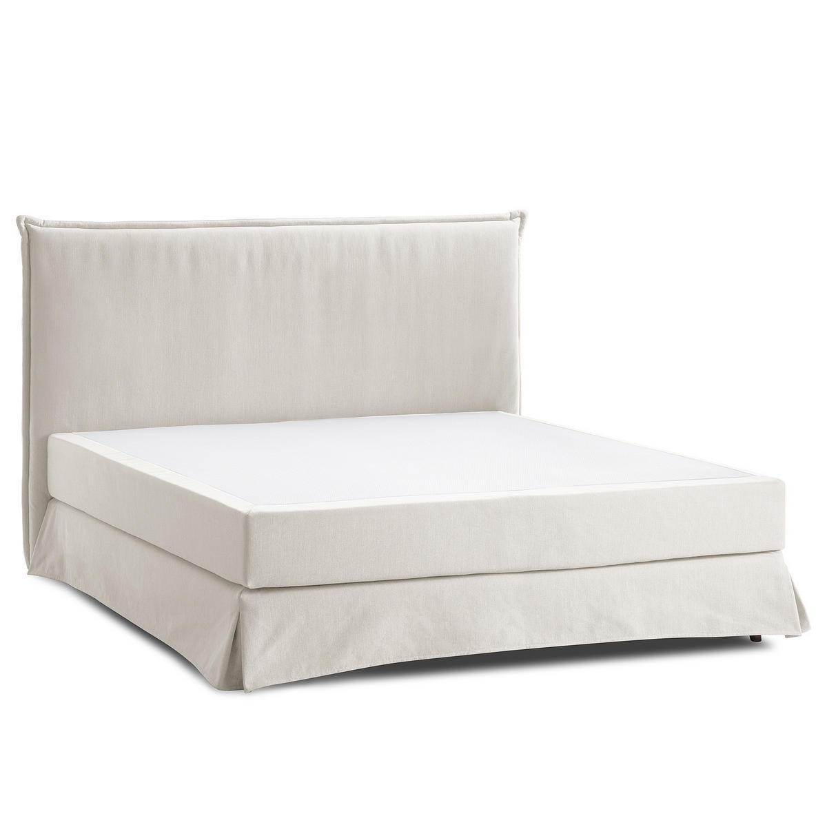 BOXSPRINGBETT mit Husse - Platinfarben, Textil (180/200cm) - home24
