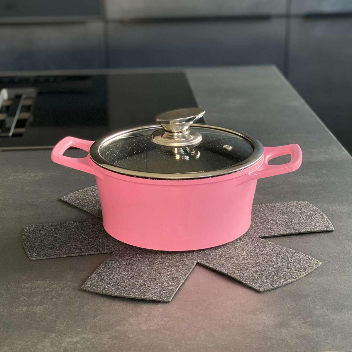 PFANNENSCHUTZ 6er-Set 38 / 38 / 0.2 cm - Grau, Textil (38/0.2/38cm) - Intirilife