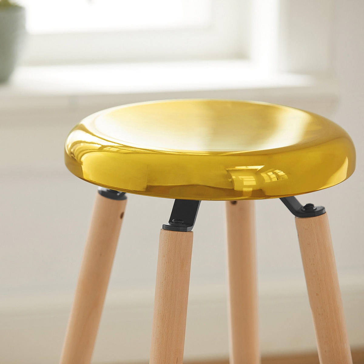 BARHOCKER Golden - Goldfarben, Metall (39/39/73cm) - SoBuy