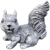 STEINFIGUR Eichhörnchen sitzend, Frostfest - Grau, Stein (16/18/11cm) - stoneandstyle