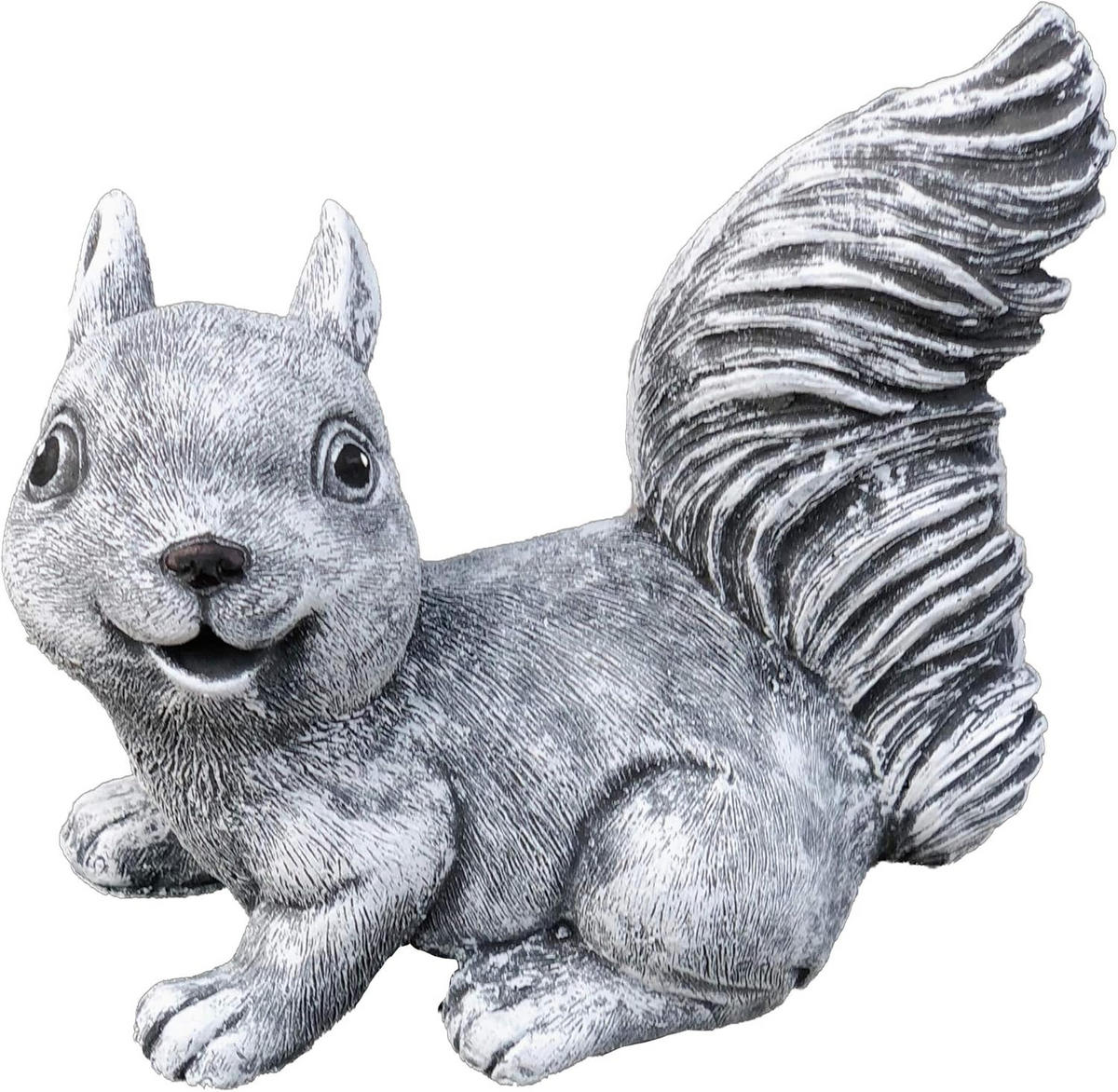 STEINFIGUR Eichhörnchen sitzend, Frostfest - Grau, Stein (16/18/11cm) - stoneandstyle