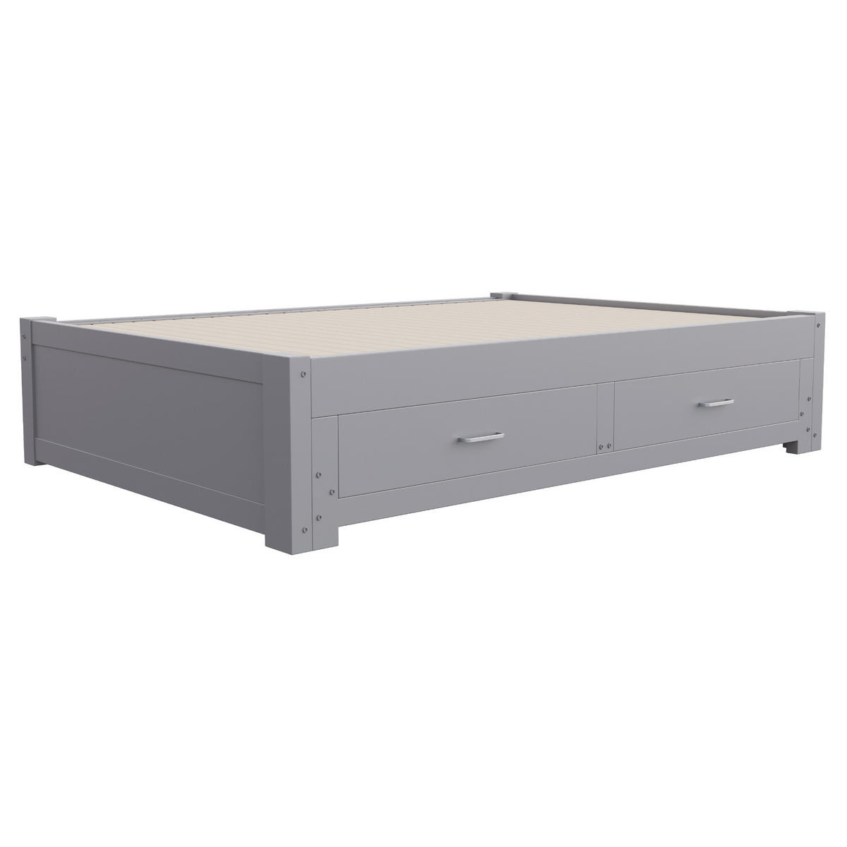 SCHLAFSOFA Grau aus Holz 90/180×190cm ausziehbar mit zwei Stauraumschubladen ohne Armlehnen - Grau, Holz (185/34.8/197cm) - Luhomfu