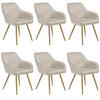 ESSZIMMERSTUHL 6er Set Marilyn,58 x 62 x 82 cm, taupe/gold - Taupe/Goldfarben, Kunststoff (58/82/62cm) - tectake