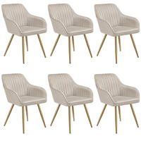 ESSZIMMERSTUHL 6er Set Marilyn,58 x 62 x 82 cm, taupe/gold - Taupe/Goldfarben, Kunststoff (58/82/62cm) - tectake