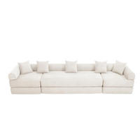 ECKSCHLAFSOFA Modulsofa,Fünfsitzer mit Schlaffunktion,kombinierbar,Cord,Beige - Beige, Textil (270/180cm) - LVHOM