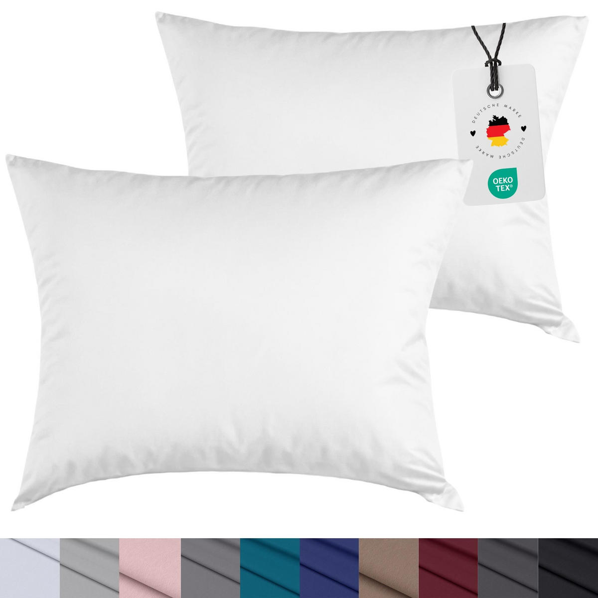 KISSENBEZUG 40x40 cm aus 100% Mikrofaser, Kissenhülle Weiß Einfarbig - Weiß, Textil (40/40cm) - Carpe Sonno