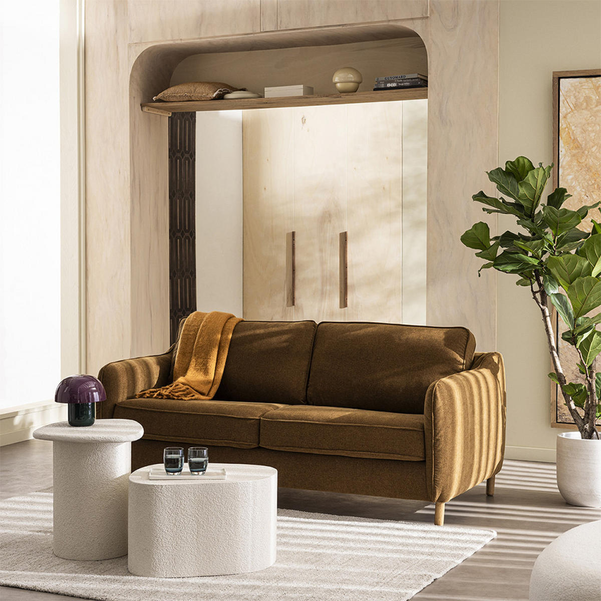 BETTSOFA - Bronze - Bronzefarben, Textil (162/85/97cm) - Drawer