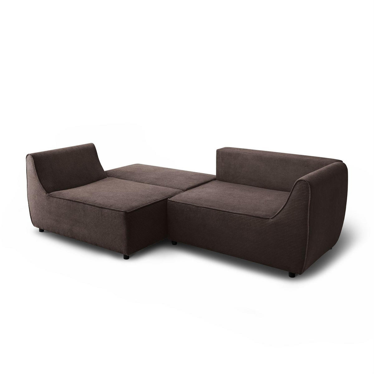 SOFA ASPEN Zweisitzer mit Schlaffunktion, Anafi 18 - Braun, Textil (267/94/95cm) - Lookway