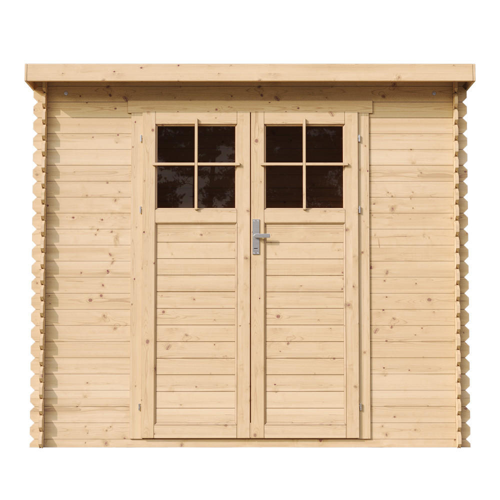 HOLZHAUS GARTENHAUS mit imprägnierten Boden B239xL142xH200 cm/ 2,63 m2 M310F+M310G - Beige, Holz (239/206/142cm) - Timbela