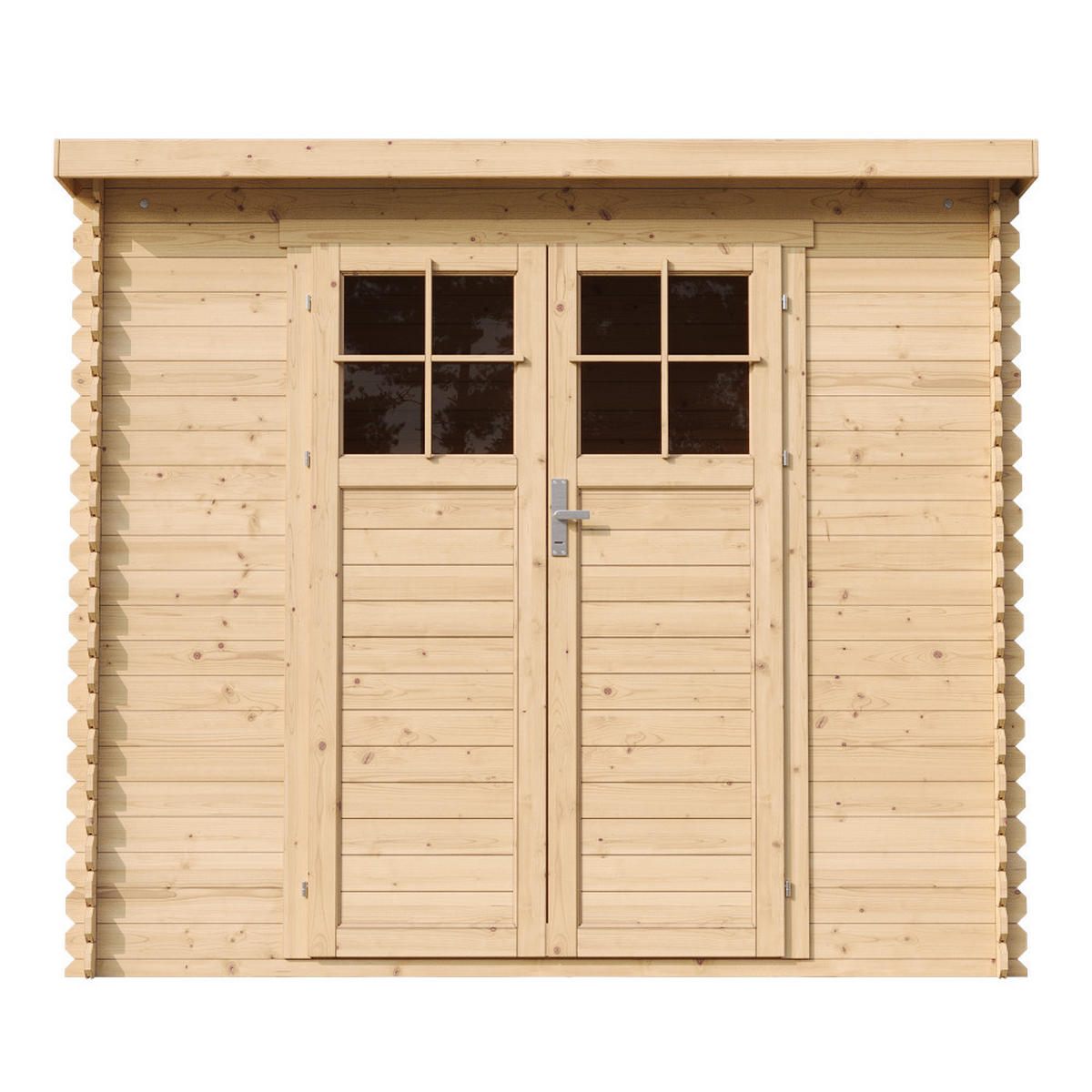 HOLZHAUS GARTENHAUS mit imprägnierten Boden B239xL142xH200 cm/ 2,63 m2 M310F+M310G - Beige, Holz (239/206/142cm) - Timbela