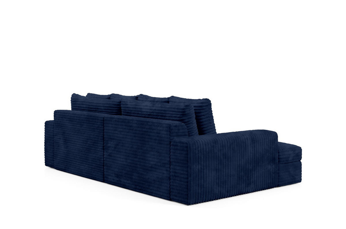 SCHLAFSOFA Premium Extra Komfort Dunkelblau - Schwarz/Dunkelblau, Holz/Holzwerkstoff (272/42/167cm) - Furnisell