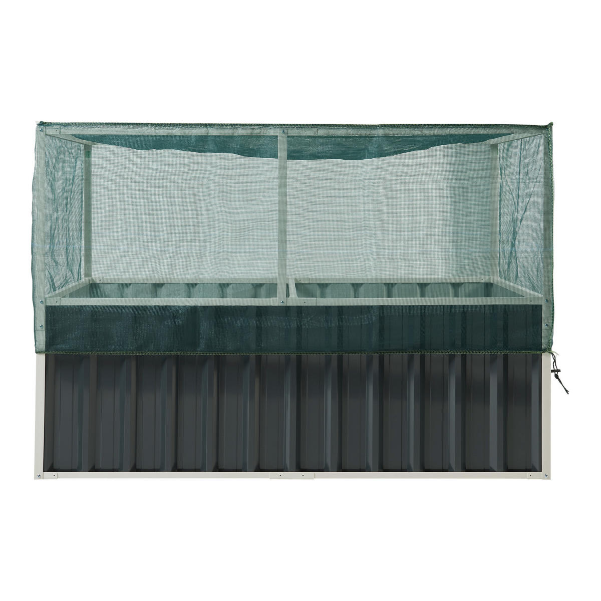 HOCHBEET Alblasserdam mit Netz - Anthrazit, Metall (174/118/90cm) - [en.casa]