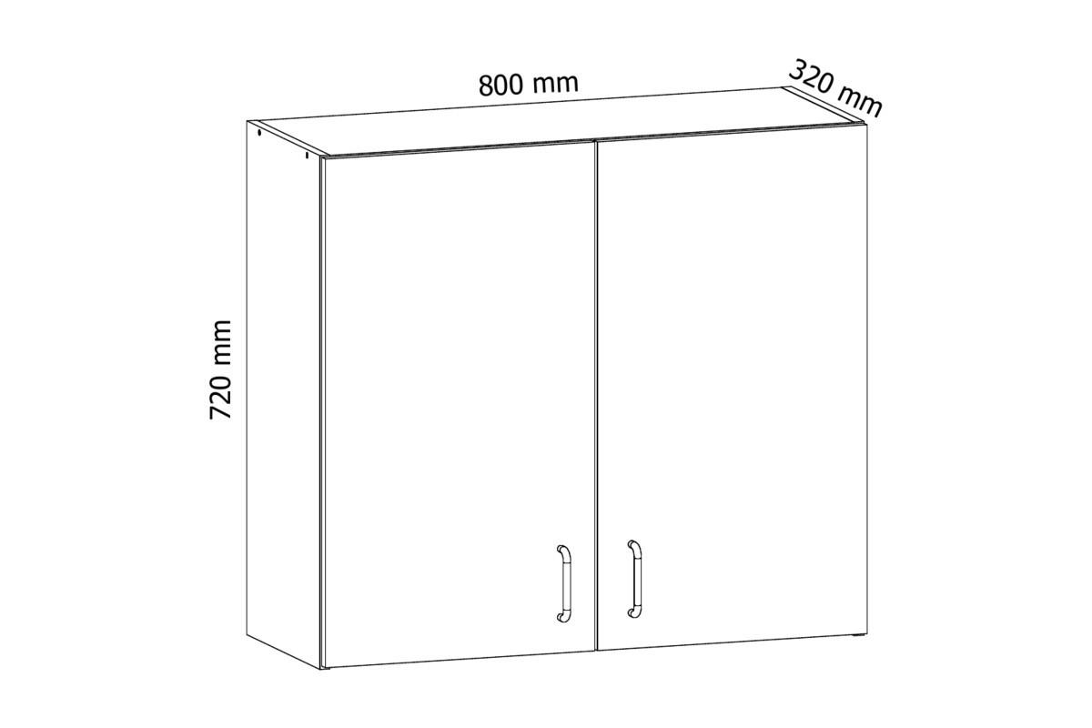 HÄNGESCHRANK G80C – Sycylia Weiß – Weiß / Creme - Creme/Weiß, Holzwerkstoff (80/72/32cm) - ROYAL24_MARKT