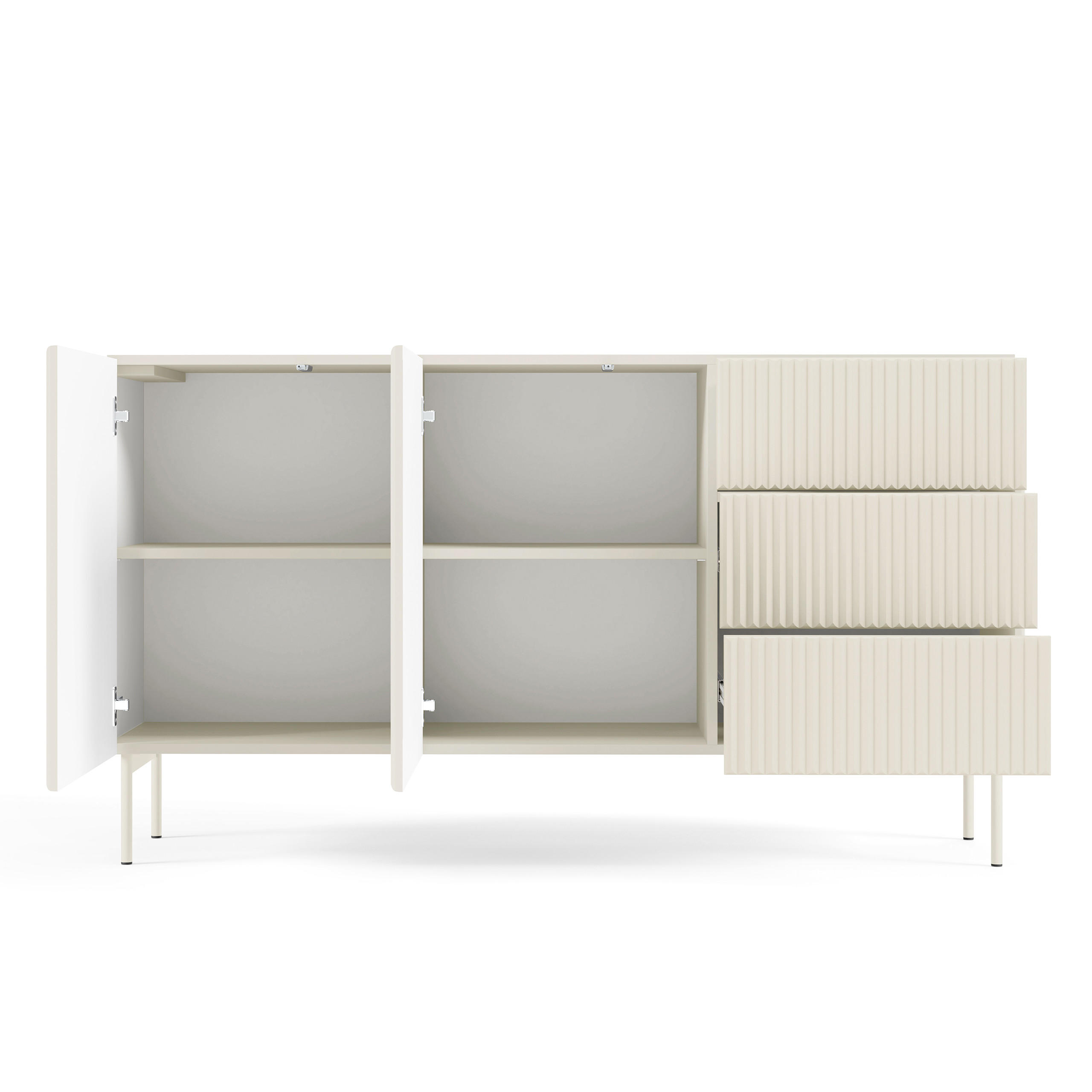 SIDEBOARD TRATTO 147/81,2/39,8cm mit 3 Schubladen 2 Türen Kaschmir - Kaschmir, Holzwerkstoff (147/81.2/39.8cm) - MASSENO