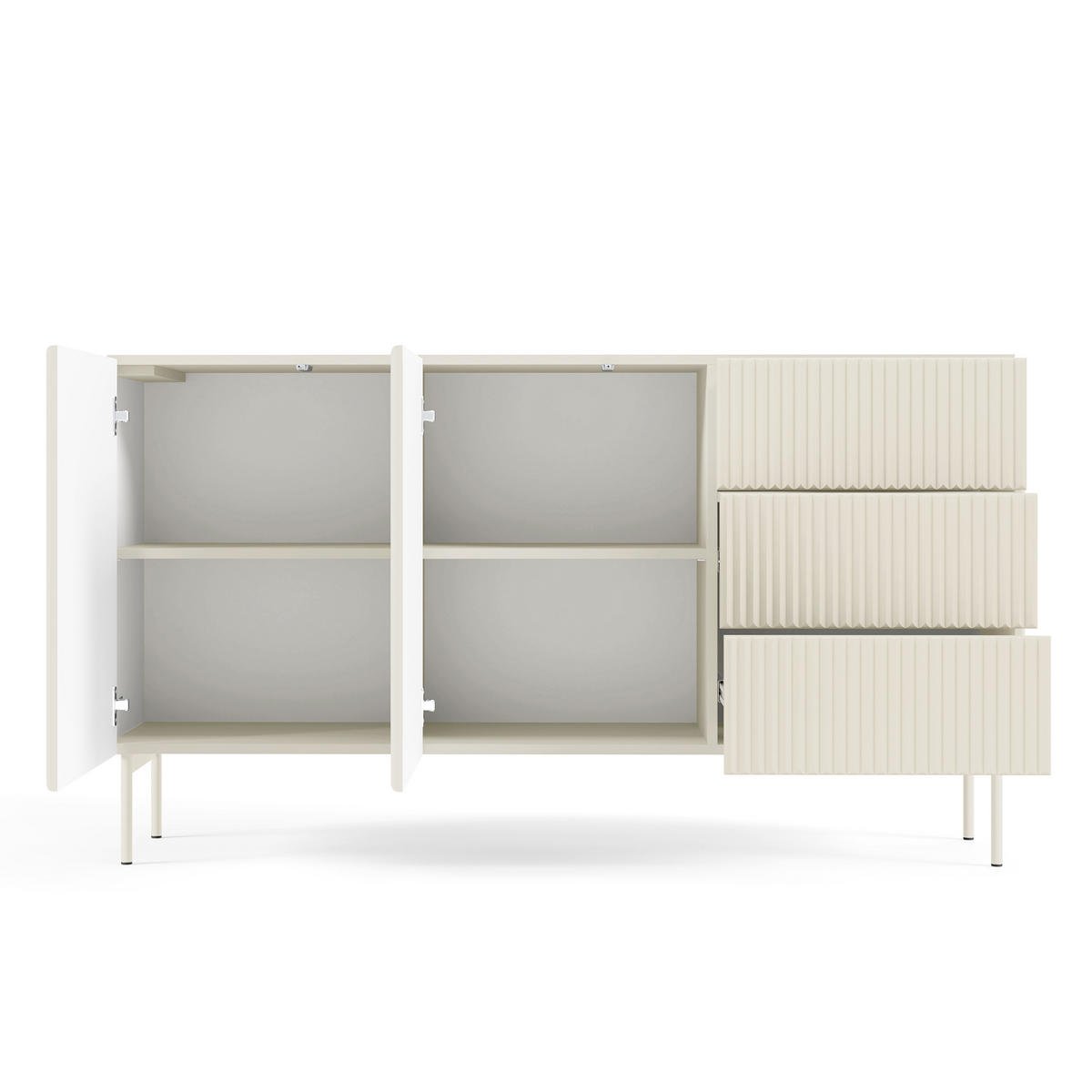 SIDEBOARD TRATTO 147/81,2/39,8cm mit 3 Schubladen 2 Türen Kaschmir - Kaschmir, Holzwerkstoff (147/81.2/39.8cm) - MASSENO